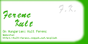 ferenc kult business card